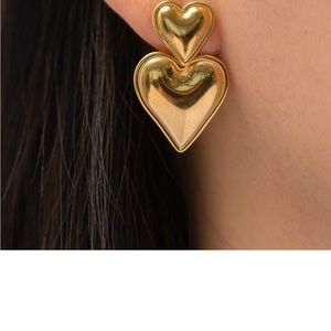 Double heart earrings